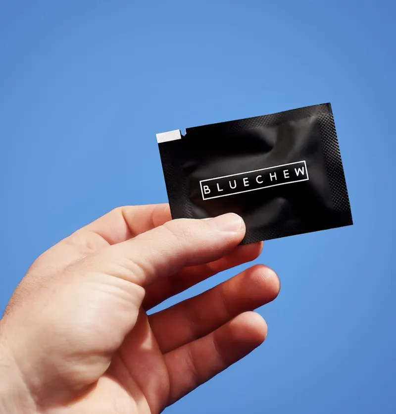 BlueChew chewable tablets are easier to swallow, taste better, and come in sleek packaging.