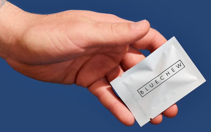 holding a sachet