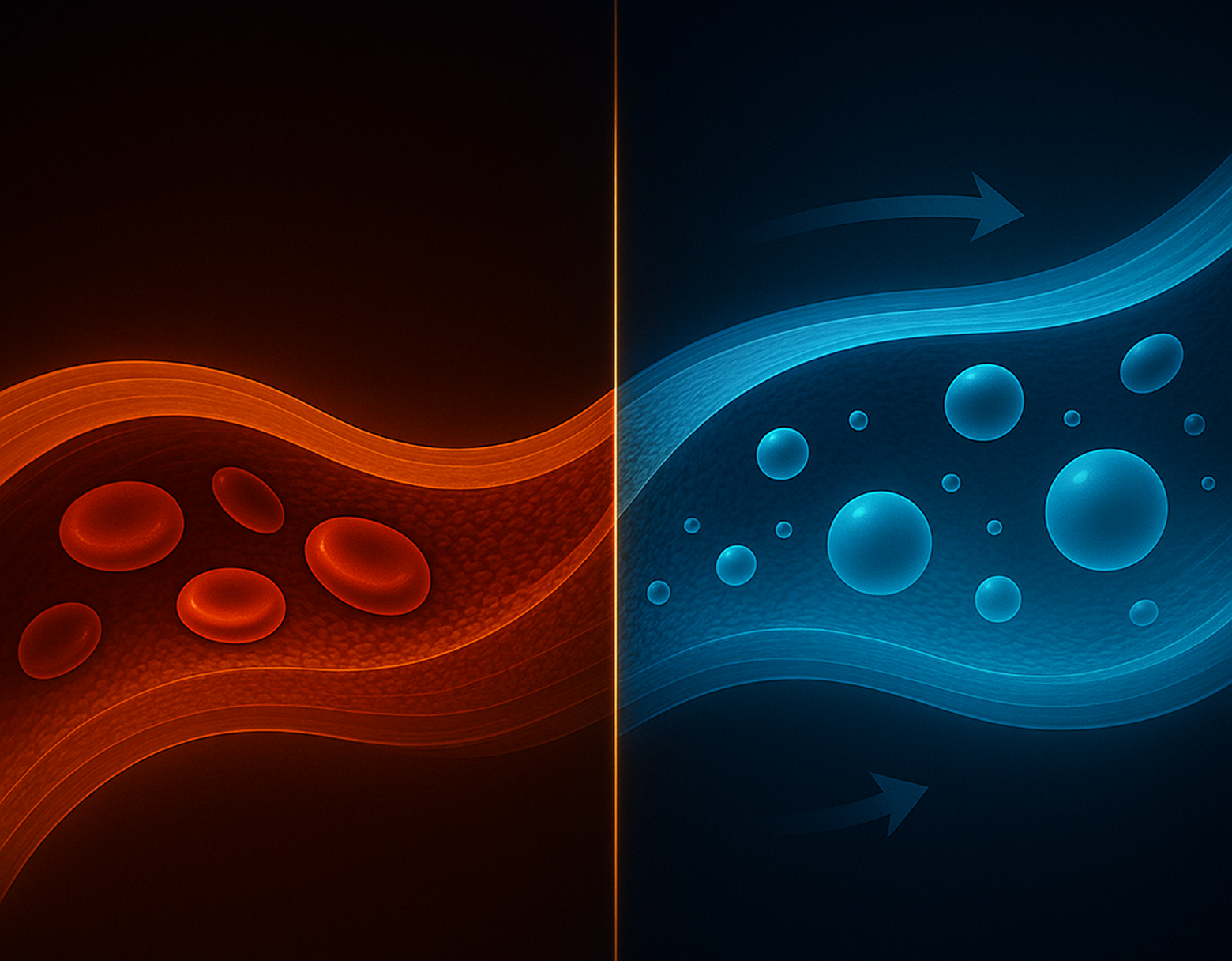Blood vessel illustration showing before and after