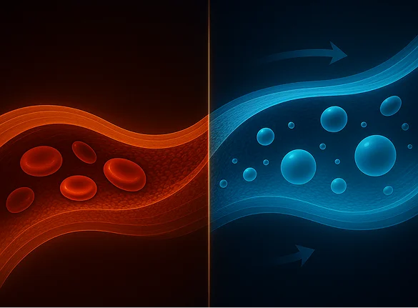 Blood vessel illustration showing before and after