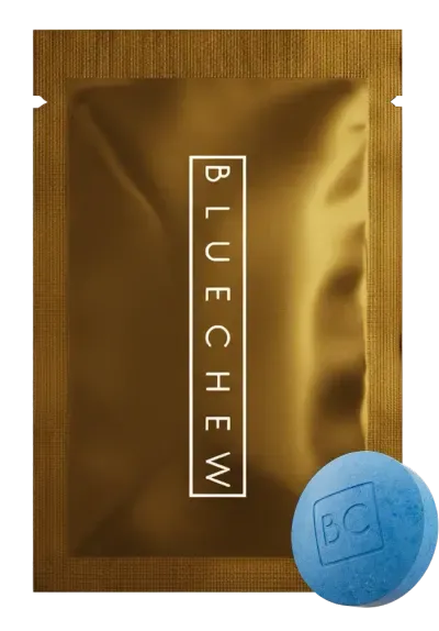 bluechew gold packet with blue sublingual tablet